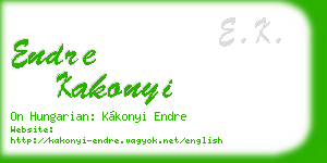 endre kakonyi business card